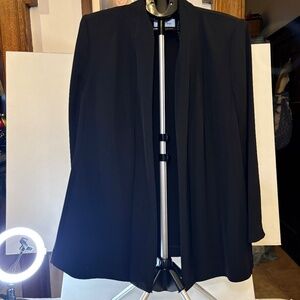 Calvin Klein Womens 1X Black Blazer/Jacket Open Front Office Professional